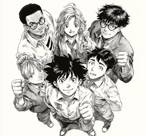 恋爱题材漫画封面风格的灰度视觉